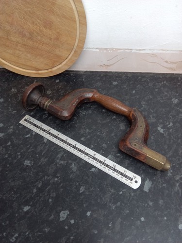 Antique wooden brass brace - wooden,