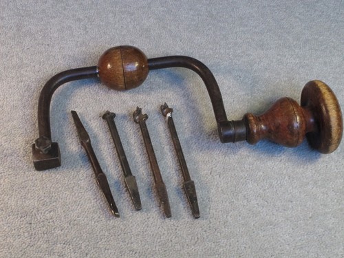 Antique vintage hand - brace, and
