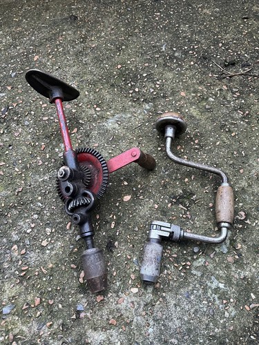 Vintage hand crank drills - 2x,