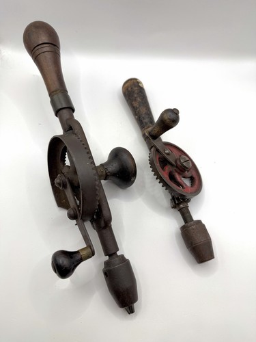Antique hand drill set - drill,