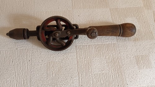 Antique hand drill used - hand,