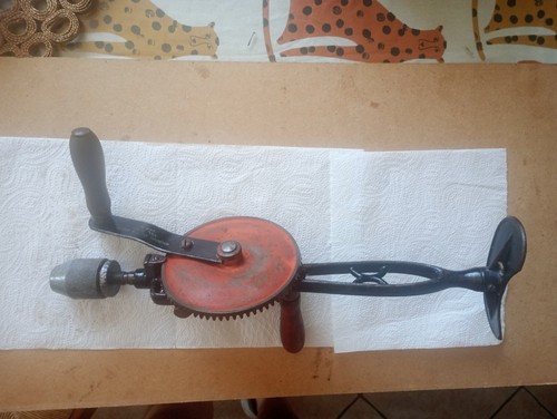 Antique hand cranked - , drill